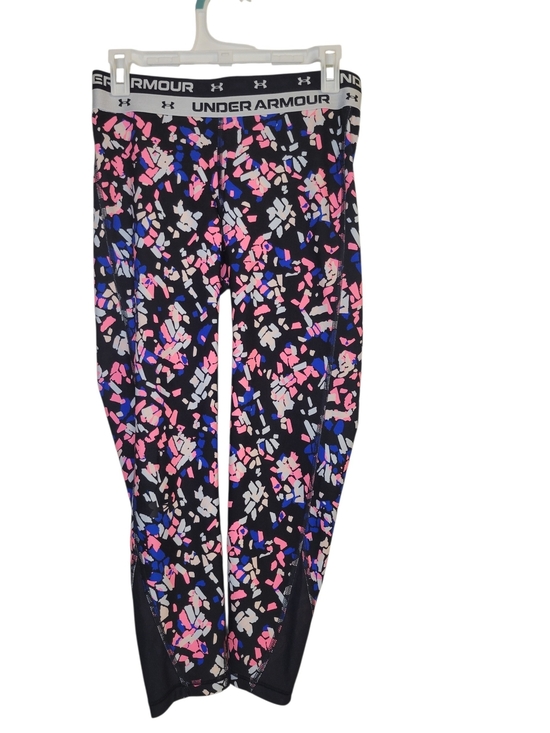 Under Armour Other - Under Armour Girl's Printed Athletic Leggings - Black with Pink & Blue Pattern